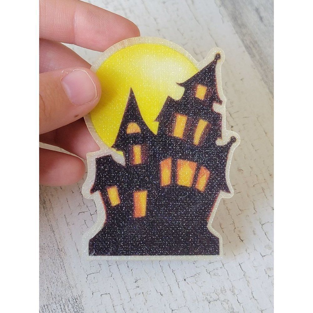 Haunted house moon window cling figure home decor